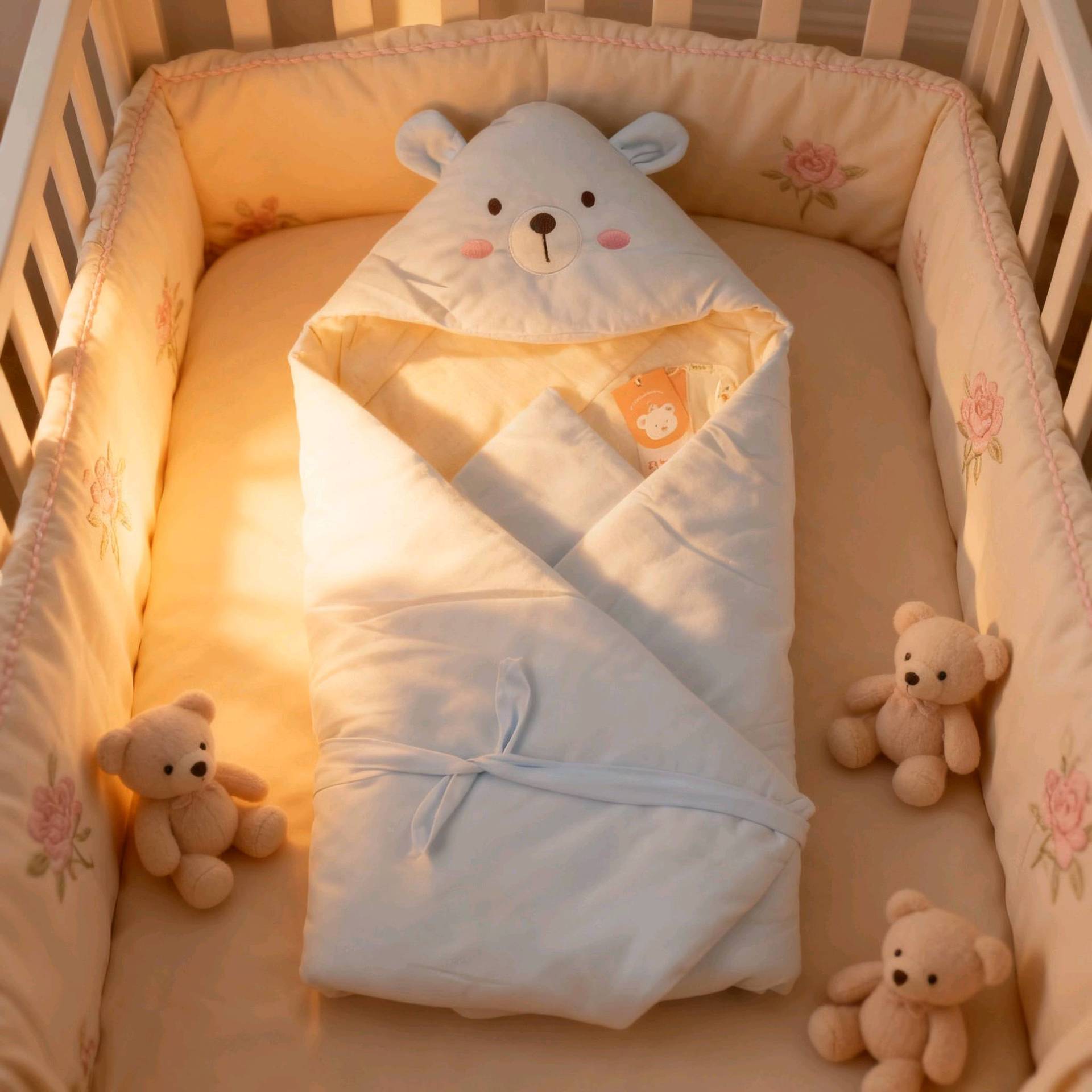 25 Autumn and Winter Newborn Swaddle Blanket Wholesale 300g Thick Cotton Cartoon Embroidered Swaddle Baby Blanket 100*100cm