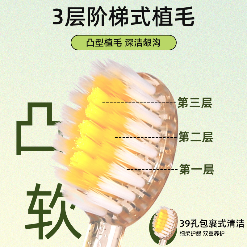 高档儿童凸面牙刷软毛3-12岁宝宝换牙期护龈水晶宽头牙刷家用批发|undefined