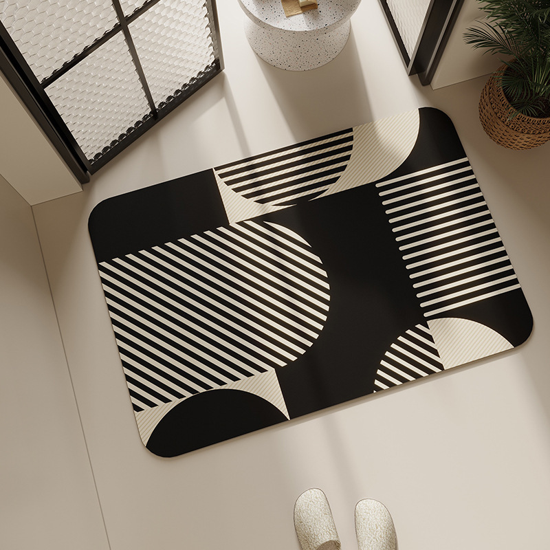 Bathroom Absorbent Floor Mat, Non-Slip Mat, Bathroom Toilet Foot Mat, Bathroom Quick-Drying Mat, Entrance Hall, Stain-Resistant and Wear-Resistant Mat