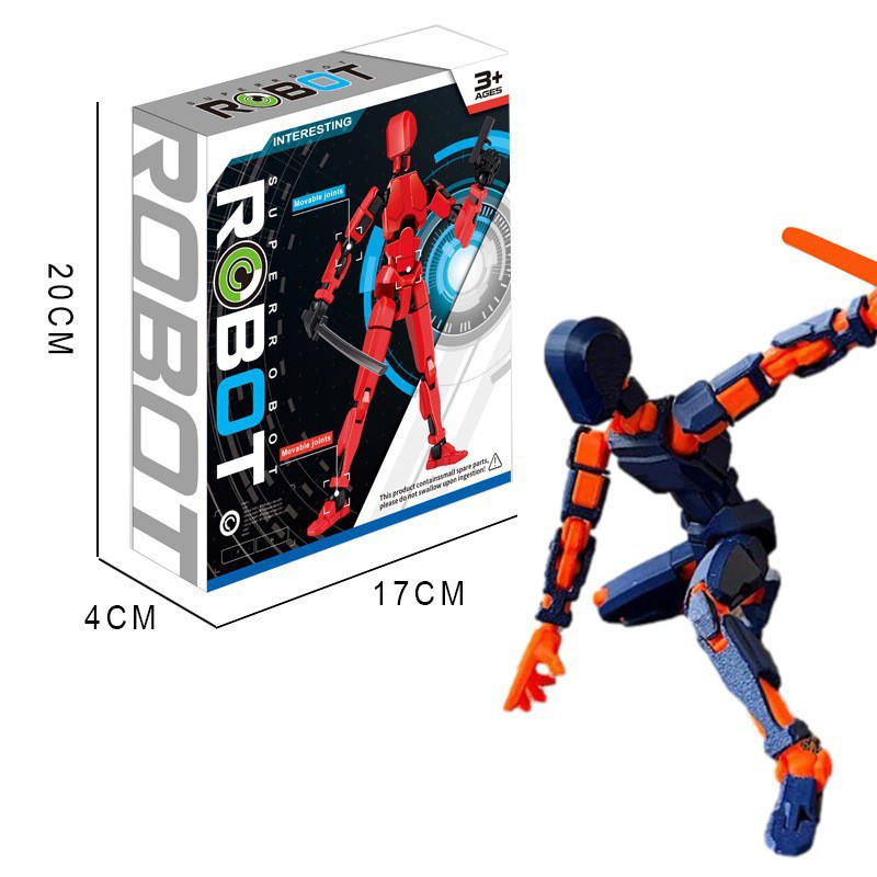 Muñeca de la suerte en caja 13 articulación móvil muñeca de monitoreo de impresión 3D juguete de bloques de construcción muñeca maniquí de tercera generación DIY