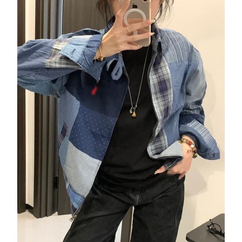 Cotton Version Cross-Border Rl Pony Embroidery British Old Money Style Patchwork Cotton Jacket Cotton Coat Patchwork Cotton Version Cross-Border Rl Pony Embroidery British Old Money Style Patchwork Cotton Jacket Cotton Coat Patchwork