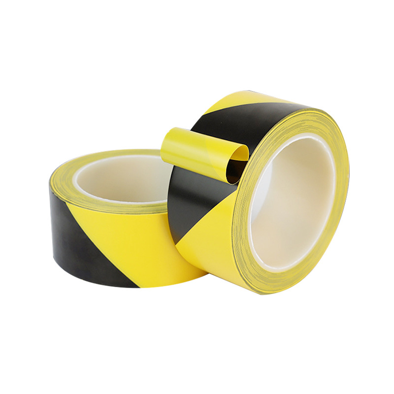 Cintas de advertencia amarillo, negro, rojo, punto de referencia de seguridad, alerta contra incendios, aislamiento de PVC, cinta adhesiva de suelo, pegatinas de color, cruz de cebra