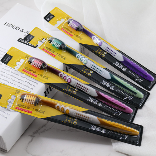 Household adult medium-hard bristle toothbrush to clean teeth stains and tobacco stains small helper individually packaged toothbrush wholesale dropshipping