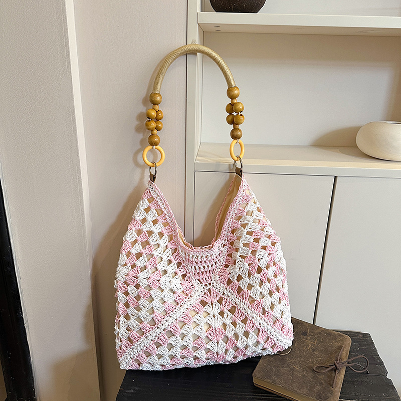 Bolsa de tejido de gran capacidad para mujeres 2026 nuevo verano de vacaciones en la playa bolsa de viaje simple bolsa de arte image 7