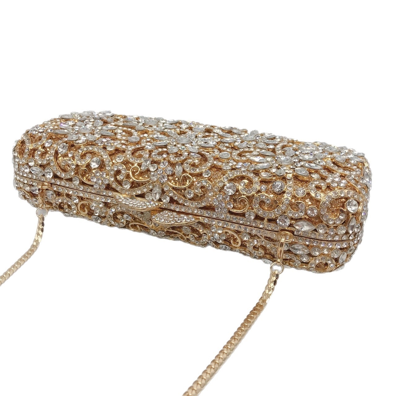 Ventas transfronterizas de metal de diamantes bolsas de cena, vestidos de banquete de damas, bolsas de moda de mano de diamantes