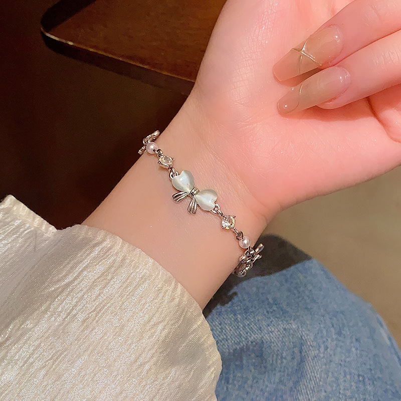 S616 실버 B-보우 팔찌