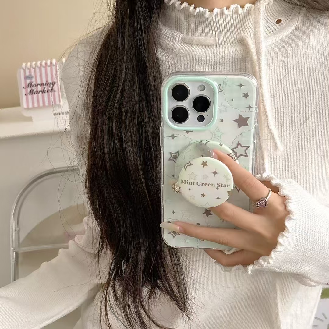 Estrella a cuadros de dibujos animados estilo ins para Apple 15/16 funda para teléfono móvil 15ProMax pareja 16Pro nuevo 14/13