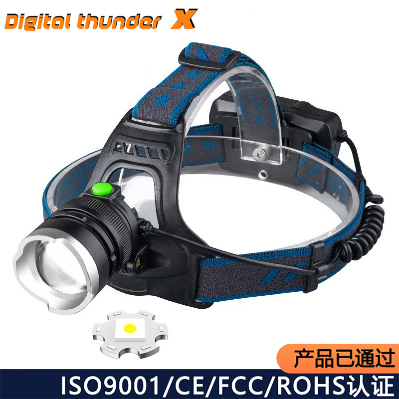 Nueva inducción zoom LED faro larga resistencia al aire libre pesca cabeza desgaste iluminación fuerte luz Super brillante faro recargable