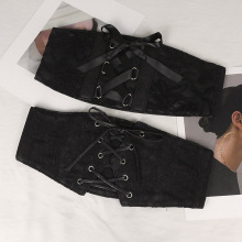 跨境现货蕾丝弹力腰带女绑带装饰超宽时尚百搭配裙子松紧腰封黑色