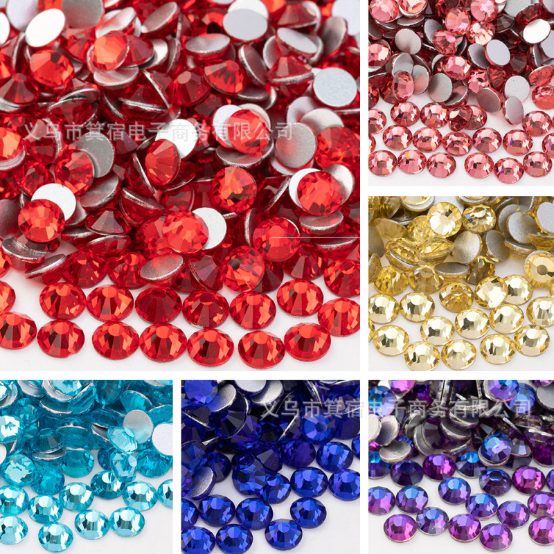 Glass Flat-Back Rhinestones Ss3-Ss30 in Various Colors for Nail Art, DIY Accessories, Phone Case Decorations, Wholesale from Manufacturer Glass Flat-Back Rhinestones Ss3-Ss30 in Various Colors for Nail Art, DIY Accessories, Phone Case Decorations, Wholesale from Manufacturer
