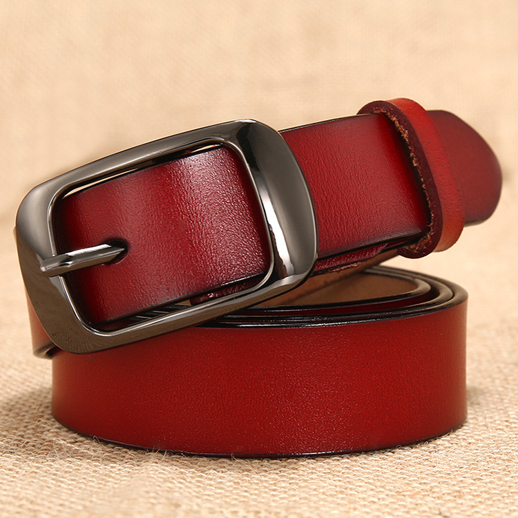 Explosions Women's Belt Joker Women's Leather Belt Pure Cowhide Belt Women's Pin Buckle Women's One-Piece Hair