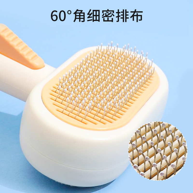 Pipitao original en caja depilación de doble cara peine autolimpiante peine peine peine especial cepillo de pelo de gato mascota de gato para eliminar el pelo flotante