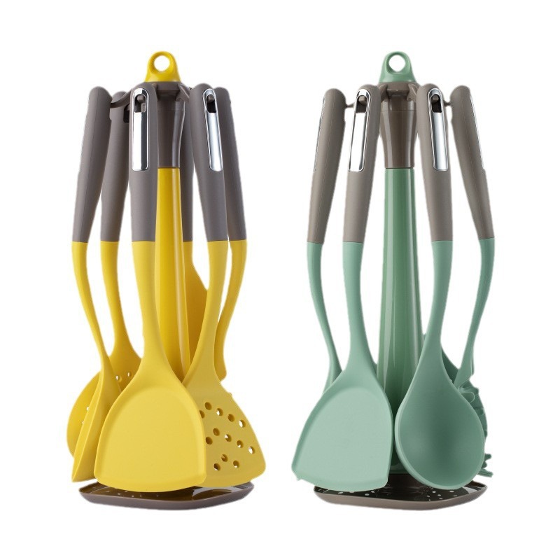 Juego de pala especial para sartén antiadherente resistente a altas temperaturas, pala de silicona para cocinar, cuchara antiadherente, utensilios de cocina, espátula de silicona