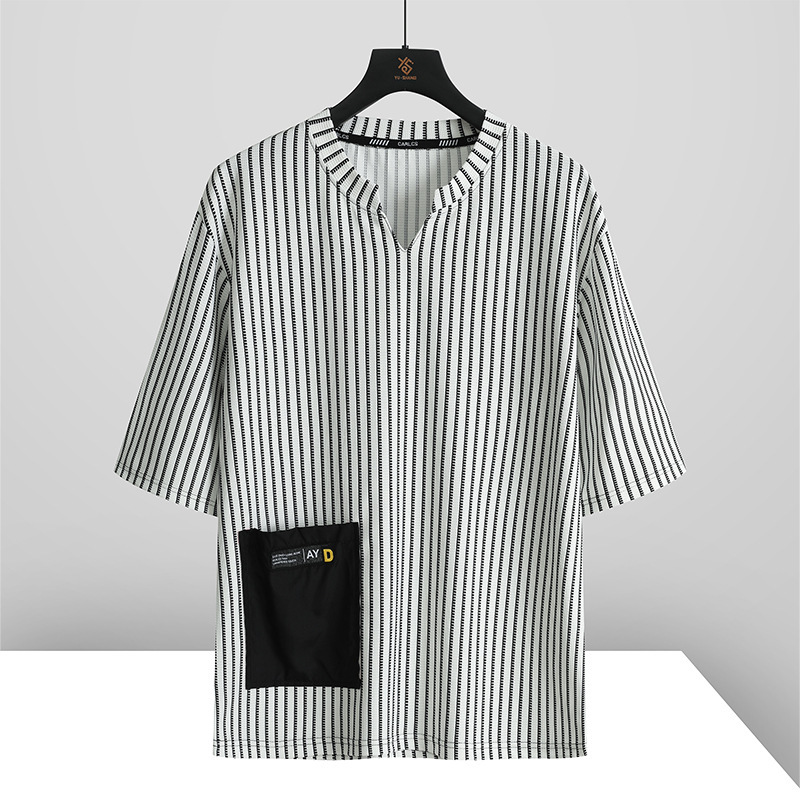 Cross-Border Short-Sleeved T-Shirt for Men, Summer V-Neck Loose-Fitting Clothing, Men's Plus-Size Half-Sleeve T-Shirt, 69 Yuan Cross-Border Short-Sleeved T-Shirt for Men, Summer V-Neck Loose-Fitting Clothing, Men's Plus-Size Half-Sleeve T-Shirt, 69 Yuan