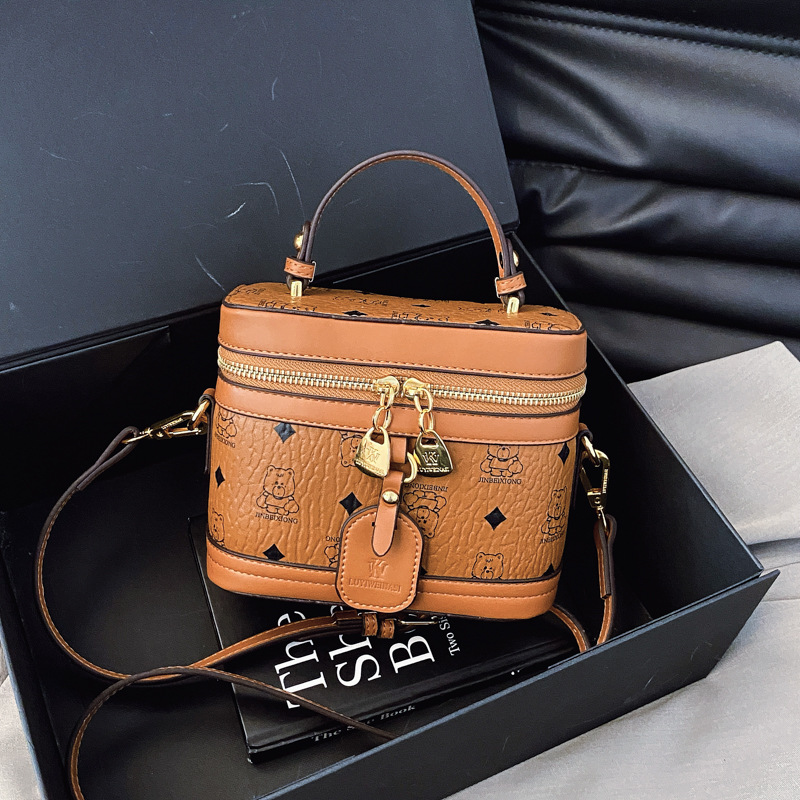 빈티지 스카프 핸드백 노화 경사 가방 여성용 2025 신상 패션 통근 박스 가방 숄더 크로스백