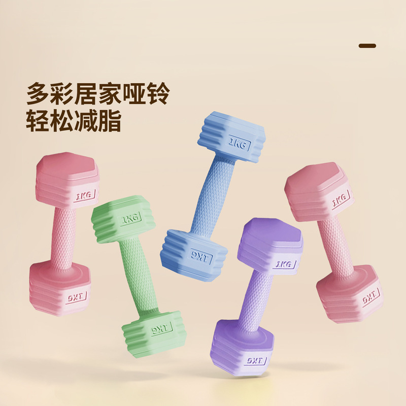 Kais/Kang Aisi Dumbbells for Women, Home Fitness Equipment for Teenagers, 2kg Pair, New Rubber-Coated Small Dumbbells