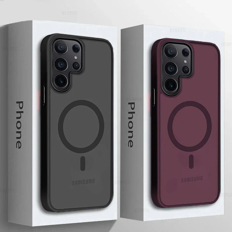 适用三星S25Edge磁吸手机壳S24ultra磁吸肤感手机套S23Plus高级感