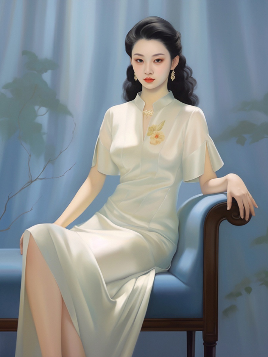Váy dài ôm dáng tay ngắn cho bé gái mùa hè — váy trắng chi tiết 7