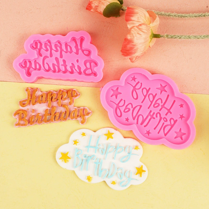 Кекс-декор «Yun Duo Happy Birthda Chocolate Model Cake Decoration Account Ultra Light Gradient Model Baking Tool»