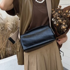 2025新韩系小众斜挎包肩背包真皮女包宽织带撞色小方包色彩果冻包