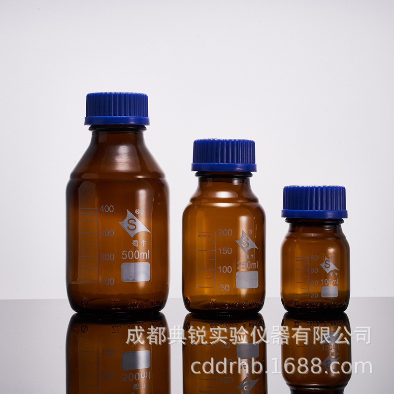 工場価格蜀牛青蓋試薬瓶糸口試薬瓶中性材料青蓋瓶茶色青蓋糸口瓶蜀ガラス|undefined