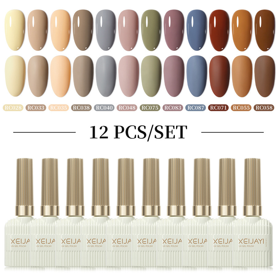 Xianjiayi 102 color nail polish glue new suit phototherapy glue popular online 12 color suit solid and lasting nail salon