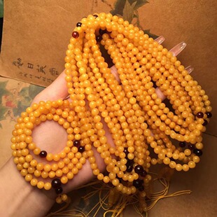Natural Beeswax Old 108 Buddhist Bead Necklace Accessories, Wholesale Source from Ketang Jewelry Origin, Cultural and Artistic Goods