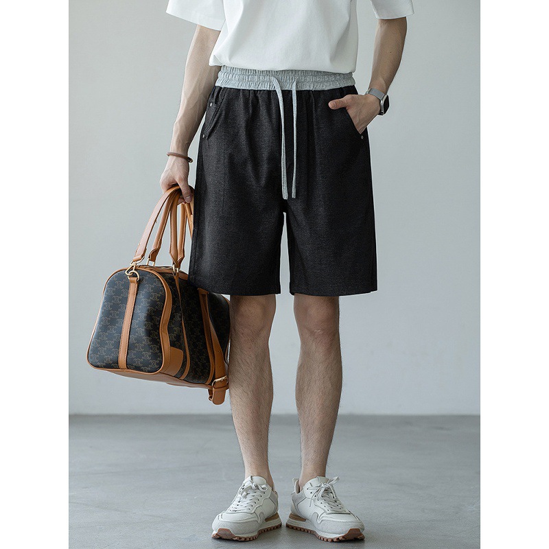 Urban Sports Series Breathable Casual Pants for Men 2025 Summer Slimming Look Elastic Waist Straight New Casual Pants