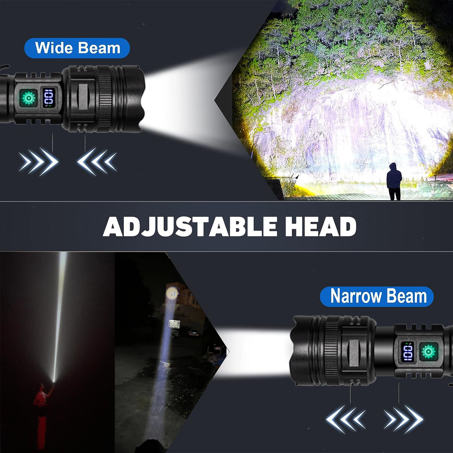 Tiktok Venta caliente nuevo blanco láser Super brillante linterna portátil prevención de inundaciones emergencia autodefensa linterna al aire libre entrega de una sola pieza