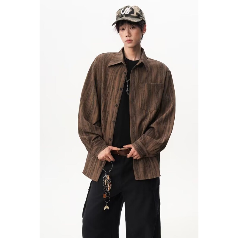 American-style tie-dye long-sleeve shirt for men, 2026 spring and autumn new trendy brand loose casual fashion shirt for men American-style tie-dye long-sleeve shirt for men, 2026 spring and autumn new trendy brand loose casual fashion shirt for men