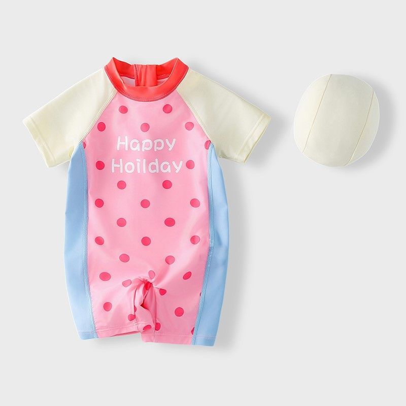 Children's Swimwear Girl's Flat Corner Piece Small and Medium-sized Girl's Swimming Baby Princess Cute Quick-drying Sunscreen Sports Swimwear