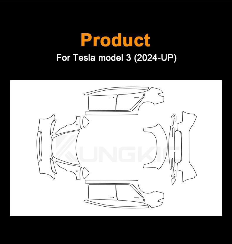 Suitable for 24 Tesla model3 Huanxin Edition Professional Invisible Car Clothing TPU Paint Protective Film PPF Cross Border