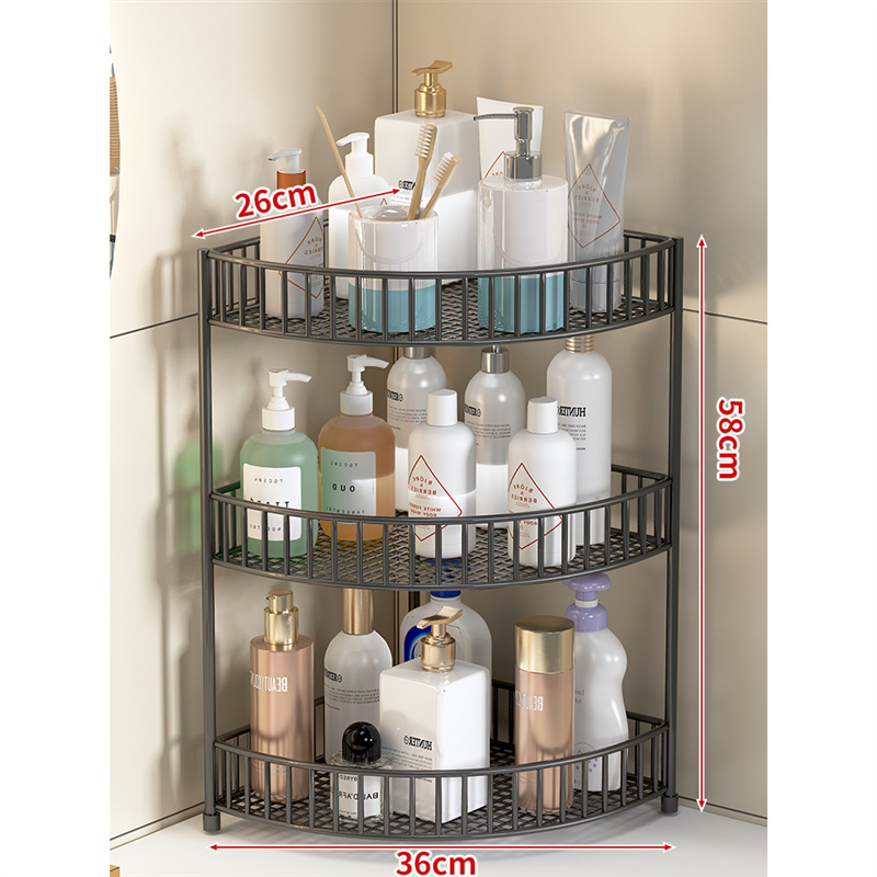 Estante de Esquina para Encimera de Baño de Hierro, Multicapa, para Cosméticos y Artículos de Tocador image 6