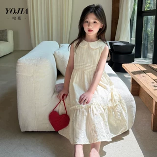 YOJIA女童连衣裙夏季2026新款洋气纯棉小女孩公主裙夏装儿童裙子