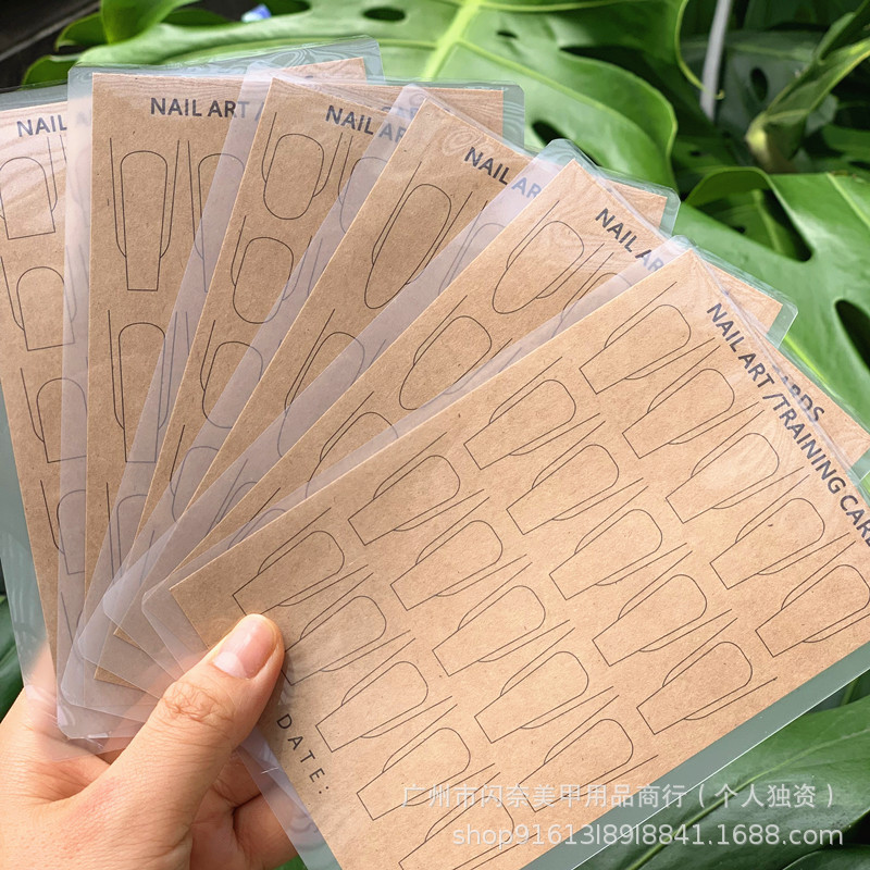 Nail Art Watercolor Practice Copy Paper Template Student Practice Book Nail Piece Comparison Chart Round Nail Reusable