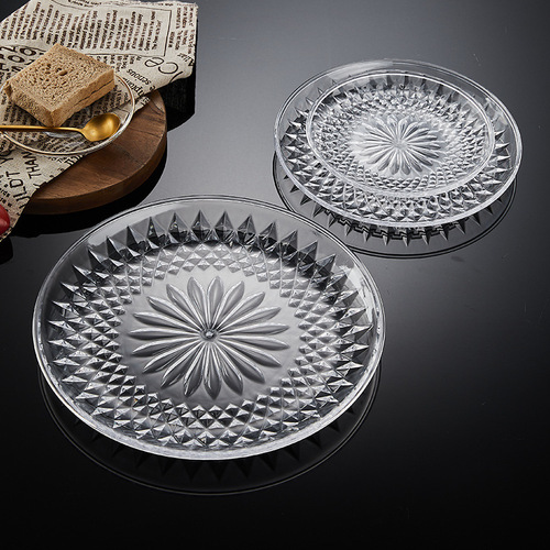 Fruit plate kitchen supplies acrylic fruit plate plastic fruit plate crystal transparent snack dish acrylic fruit plate wholesale