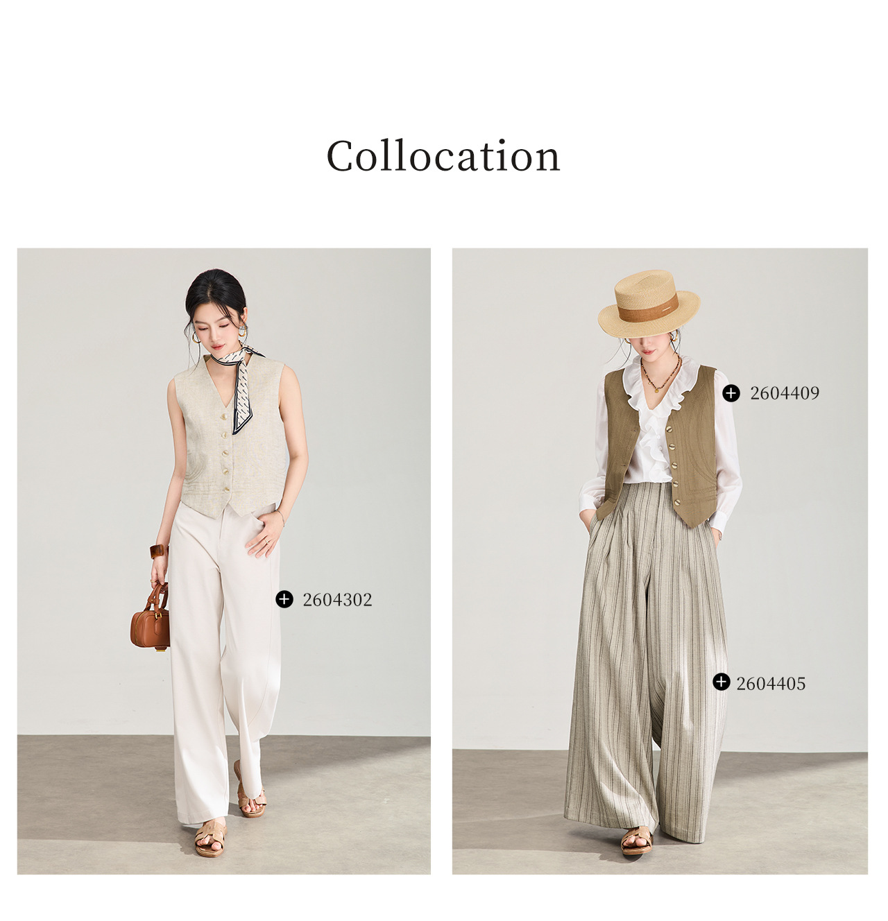 Áo khoác gile không tay cổ chữ V phối lớp phong cách cổ điển chất liệu vải lanh pha sợi Tencel — Màu cà phê chi tiết 10