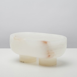 Light Luxury Minimalist Creative Living Room Natural Jade Fruit Plate Ornaments Model Room Coffee Table Snacks Fruit Plate Home Accessories