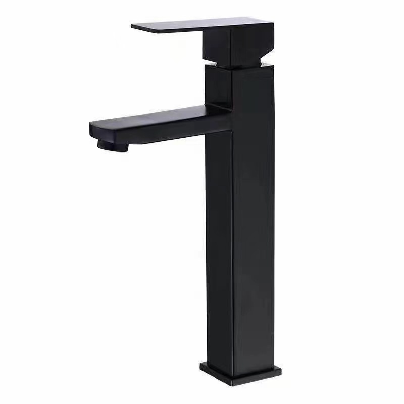 Stainless steel washbasin, hot and cold water faucet, black lacquered square countertop basin, washbasin and mixed faucet manufacturer wholesale undefined
