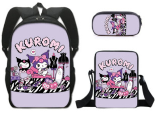 Directo de fábrica de dibujos animados mochila lápiz coolomi primaria y secundaria estudiantes de gran capacidad de impresión bolsa de tres piezas conjunto