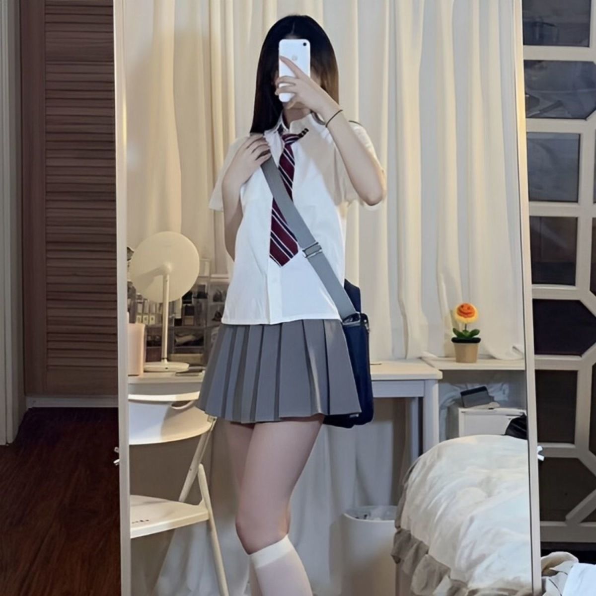 일본 대학 스타일 JK 유니폼 반팔 셔츠 여성 학생 순수한 욕망 스파이스 소녀 디자인 센스 셔츠 기본 여름