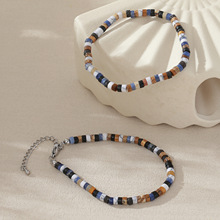 跨境新款波西米亚男士手链图画石隔珠手串复古百搭设计感男生饰品