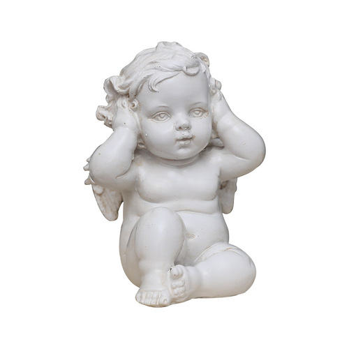 Nordic-style vintage distressed angel figurine made of resin—perfect for home decor, entryways, or as a charming decorative piece.