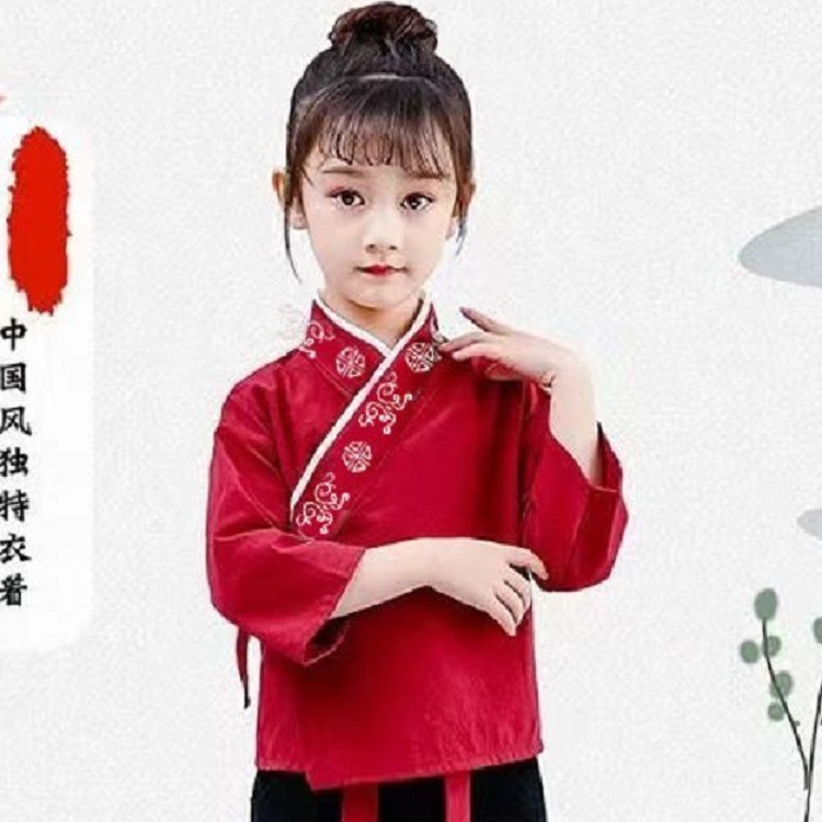 Hanfu para niños y niñas traje antiguo traje de algodón chino ceremonia de apertura estudiantes de la escuela primaria para niños traje de rendimiento de estilo chino image 12