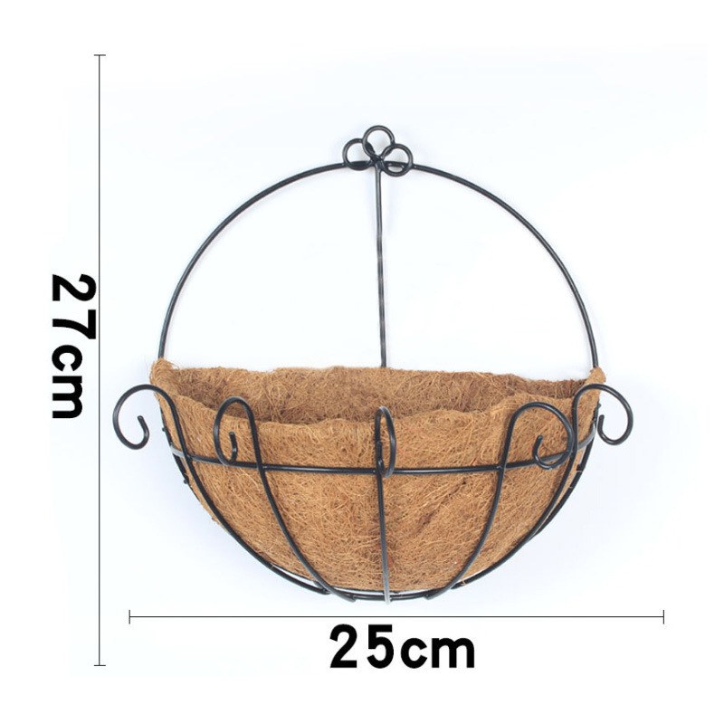 Maceta semicircular para colgar en la pared, cesta decorativa de pared, maceta de ratán de hierro para colgar en la pared, cesta colgante para decoración de interiores, planta floral