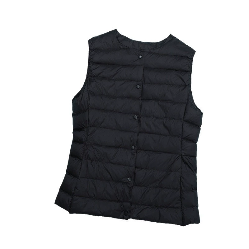 Liner with down, vest, down jacket, trench coat, feather stuffing, V-neckline, plus size