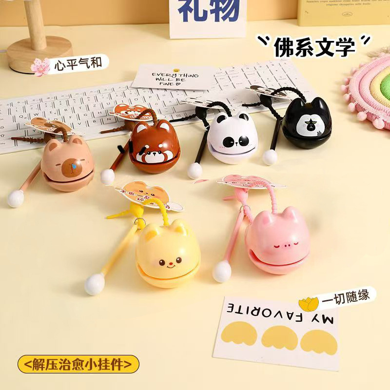 Cute Handmade Ornaments Long-Eared Wooden Fish Decompression Desktop Decorations Office Creative Wooden Fish Crafts