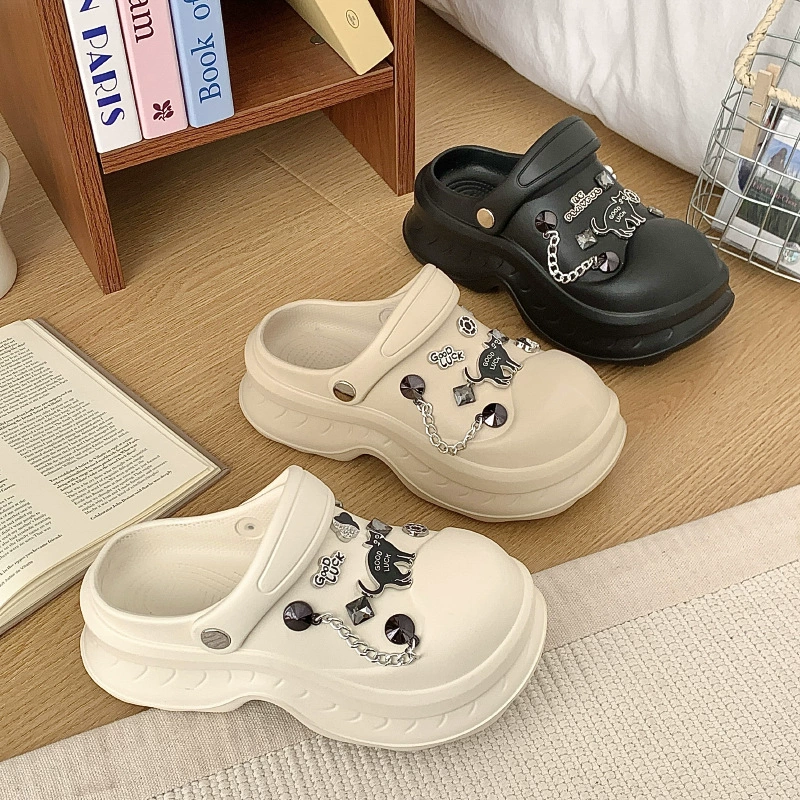 Пещерные туфли женские летние новые модные стразы кошачьи цепи сладкие и крутые