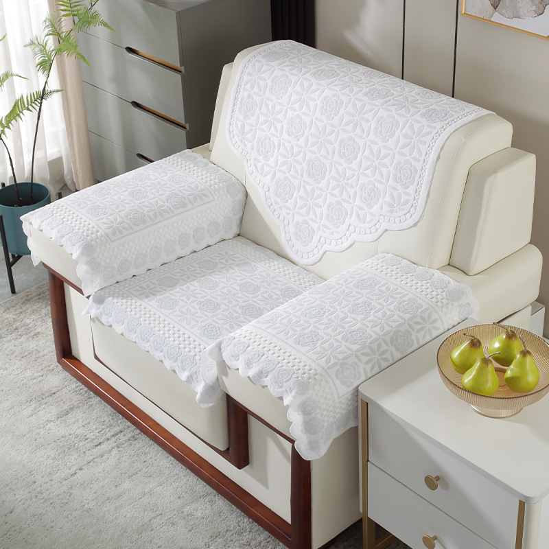 Sofá de oficina encaje espalda toalla toalla triángulo toalla de pasamanos hotel sala de conferencias toalla de sofá individual xiyi