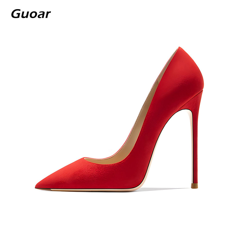 Guoar2024 New Upgraded 12cm Pointed Shallow Mouth Suede High Heel Wedding Banquet Shoes Guoar2024 New Upgraded 12cm Pointed Shallow Mouth Suede High Heel Wedding Banquet Shoes